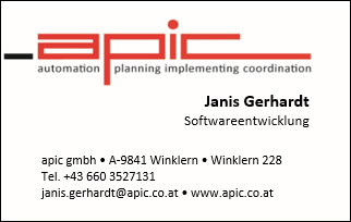 Visitenkarte von Janis Gerhardt